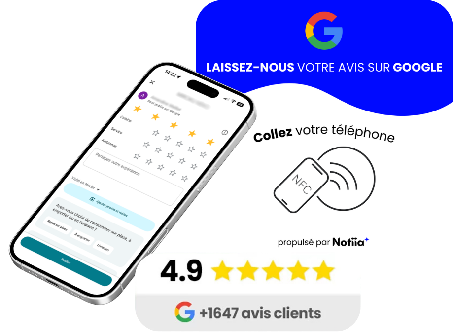 plaque NFC avis Google - notiia
